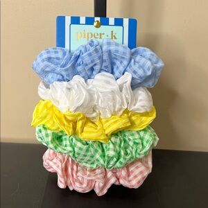 Piper K  | Spring Gingham Scrunchie Set
